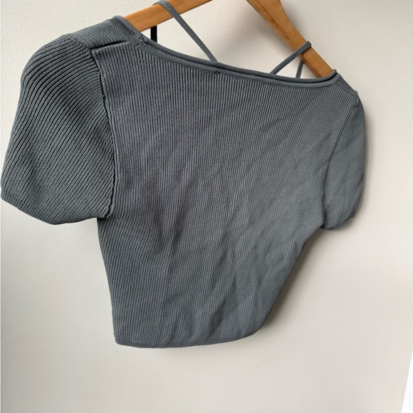 JACQUEMUS Cut Out Ribbed Knit Crop Top Modern Bold Minimalist Mediterranean 40 L - Picture 3 of 8
